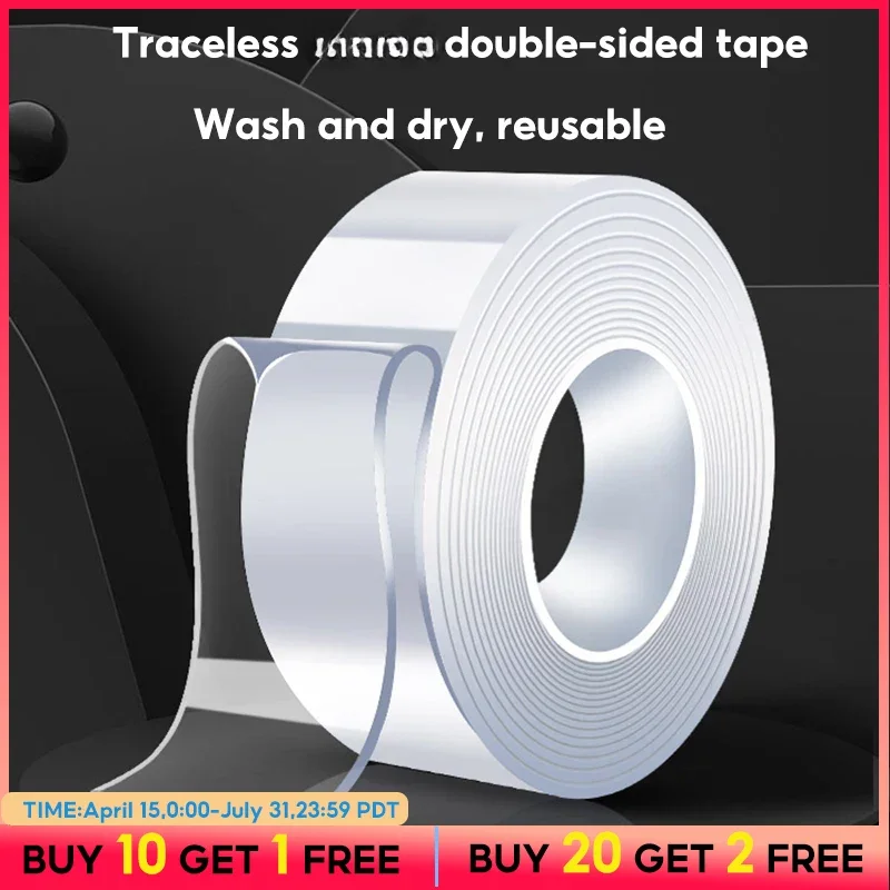 Nano Double-sided Tape Traceless Double-sided Tape High Viscosity Transparent Strong Fixed Wall Universal Double-sided Tape