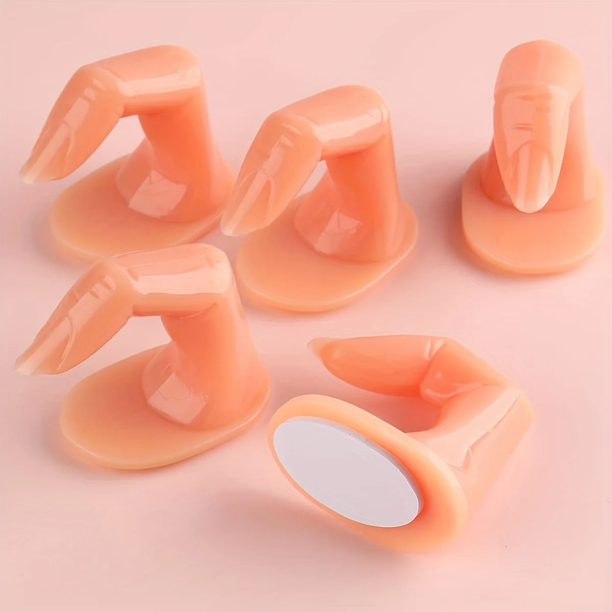 5Pcs Simulation Fingers Silicone Finger Manicure Training Display Tool For Nail Art Practice Flexible Soft Fake Hand Model