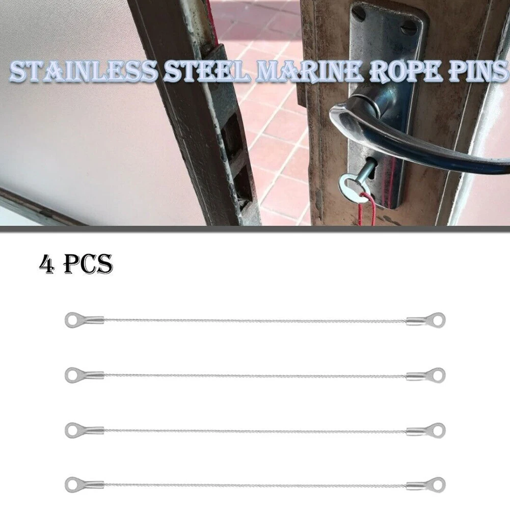 4pcs Stainless Steel Door Cabinet Restraint For Cable Hinge Limiter Cable Hinge Limiter Stopper Rope Gadgets