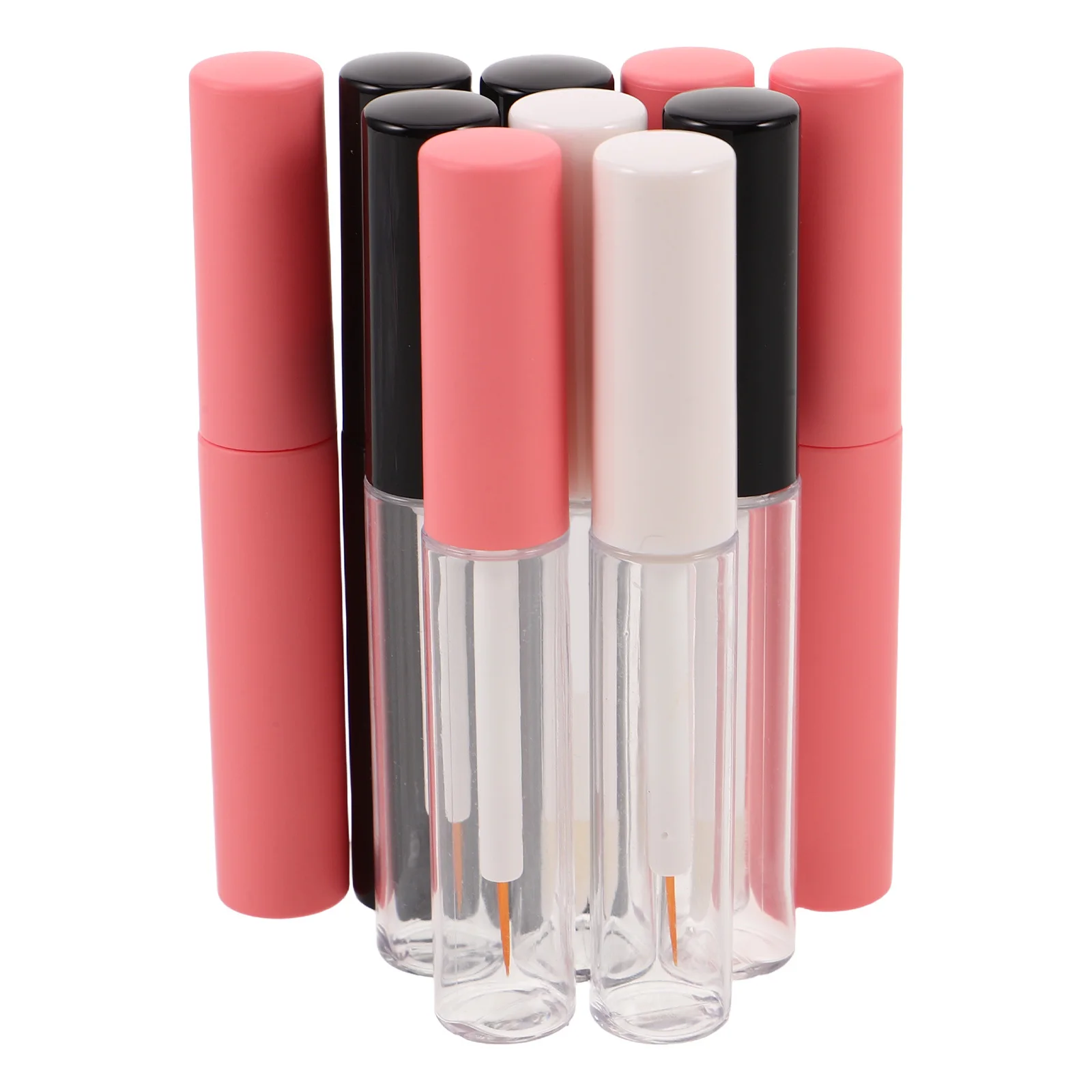 10 pçs claro recarregável tubos de brilho labial mini recipientes de plástico à prova de vazamento vazio batom garrafa de bálsamo labial maquiagem de viagem