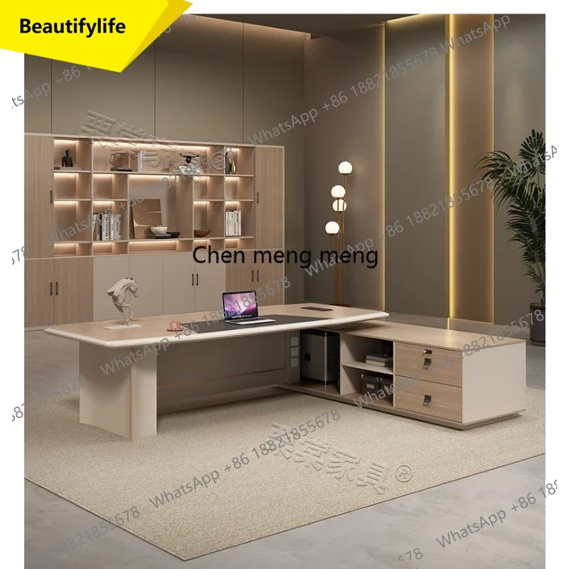 

X188 Office boss table simple modern president computer desk and chair combination light luxury high sense fashion desk