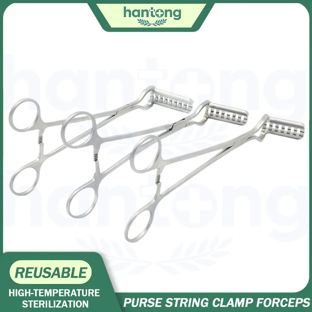 Reusable Laparoscopic Teeth Purse String Clamp Forceps Open Surgery Instruments Purse Stitching Clamp Suture forceps