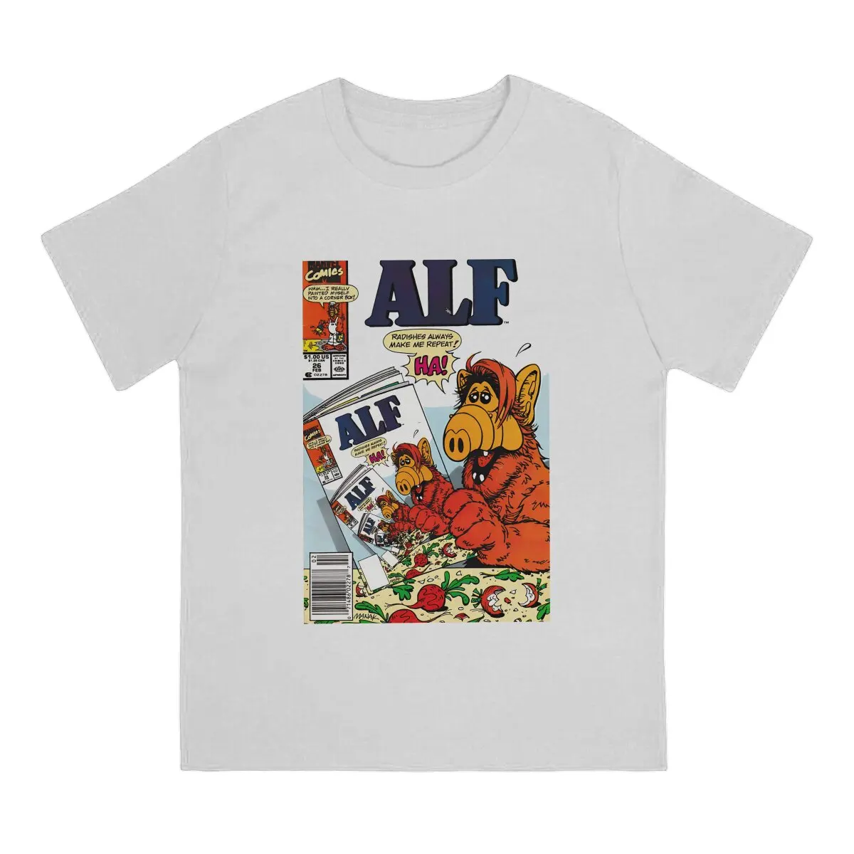 ALF 1988 Comic Book T Shirt Vintage Graphic Men's Tshirt Polyester Men Clothes