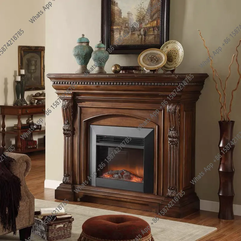 

American light luxury solid wood mantel retro art practical decorative cabinet French corridor aisle entrance cabinet