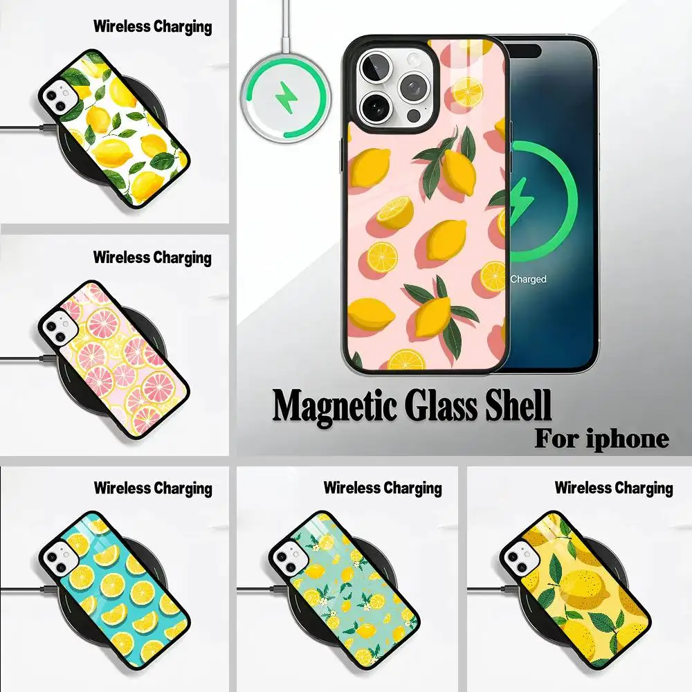 

Чехол для телефона S-Seaside Scenario Wine Lemon с беспроводной зарядкой, совместимый с iPhone 17/16/15/14/13/12/11