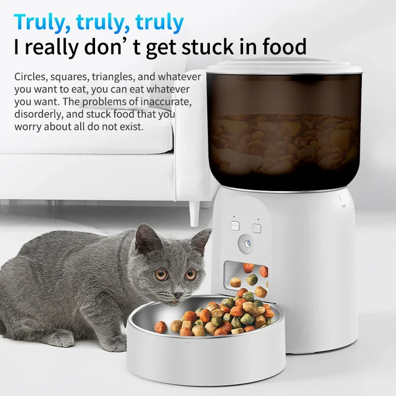 FurStar3L Stainless Steel Pet Feeder Intelligent Automatic Pet Feeder Wifi Camera Smart Dry Food Pet Cat Bowl Dog Video Smart Bo