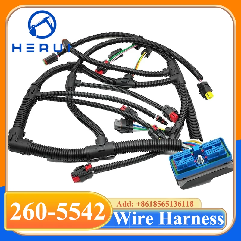 Engine Connector Plug Wiring Harness Cable For 320DL 323D 326D C6.6 Engine Harness 260-5541 2605541 260-5542 2605542