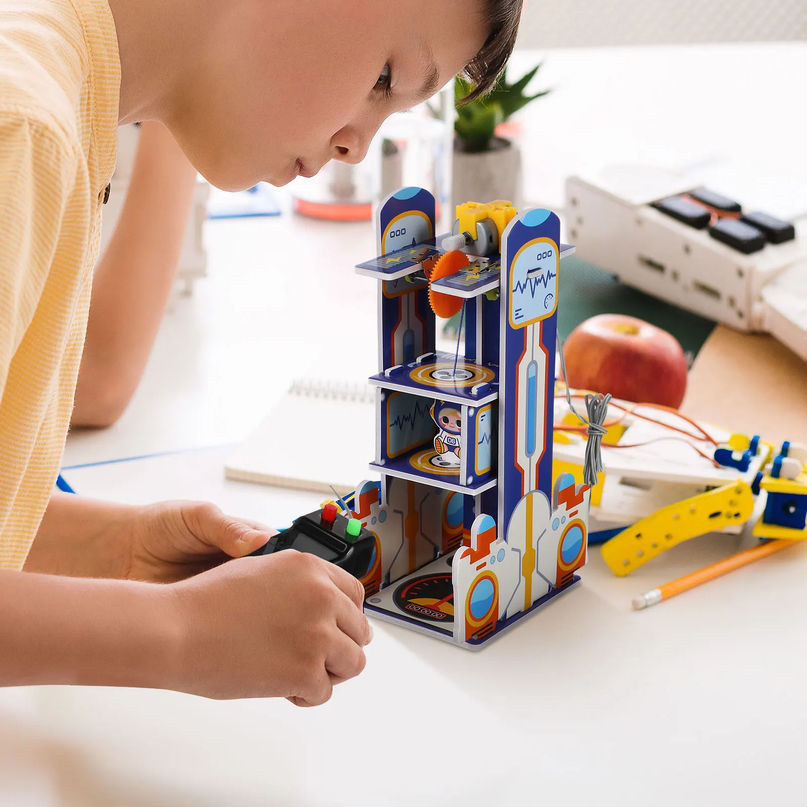 

Puzzle Frontier Hand-made Assembly Child Elevator Kits for Kids Board Science Building Projects Craft