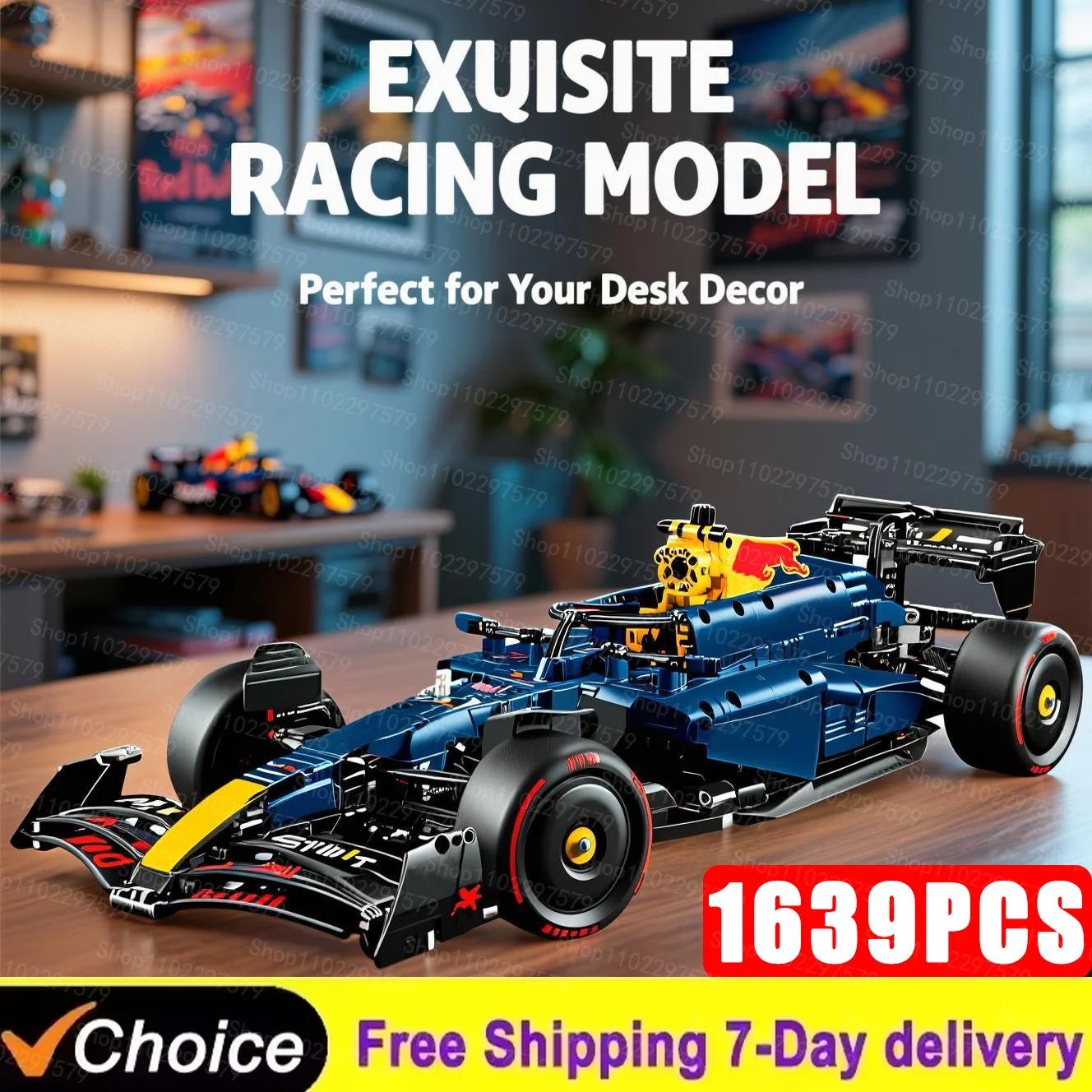 Técnico 1639PCS 42206 RB20 F1 Kit de carro de corrida MOC Conjunto de construção para adultos Características realistas Presente para aniversário Modelo de veículo DIY
