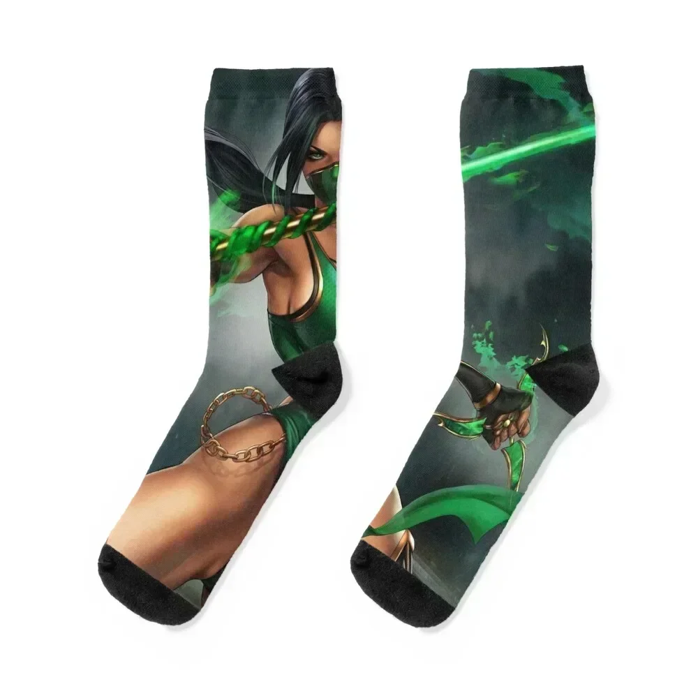 

Jade Mortal Kombat Socks compression basketball cartoon Socks For Women Men's