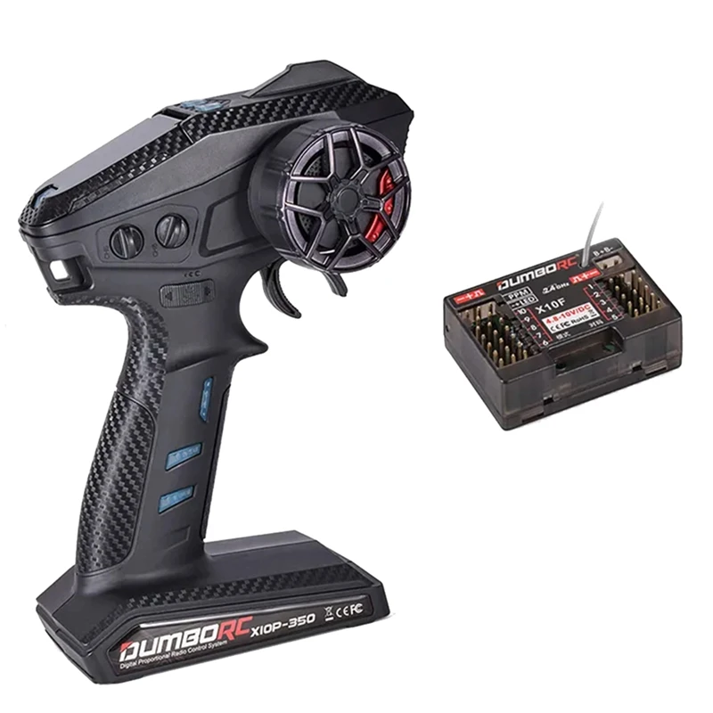 

DUMBORC X10P-350 10CH 2.4GHZ 4.8-12V RC Transmitter With X10F Receiver For Remote Control RC Car Boat Model Toys Accessories