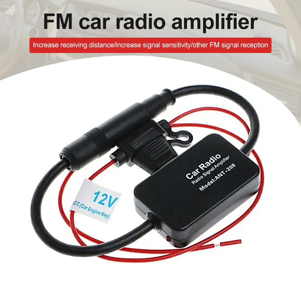 

12V Car FM AM Radio Antenna Signal Amplifier ANT-208 Enhancer Device Android Player Antenna Signal Booster FM/AM Car Accessories