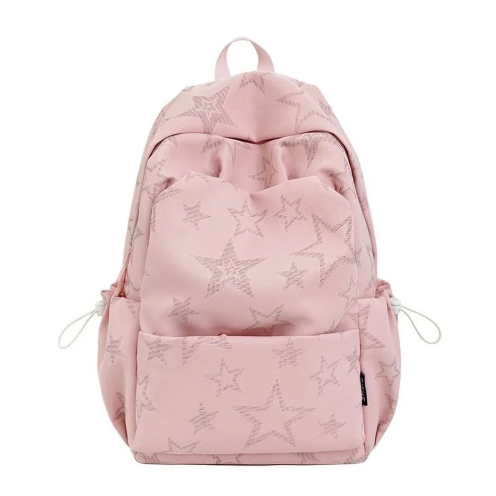 Fashion Large Capacity Star Printed Backpacks Lightweight Casual Students Schoolbag Multi-pocket Nylon Travel Daypack for School