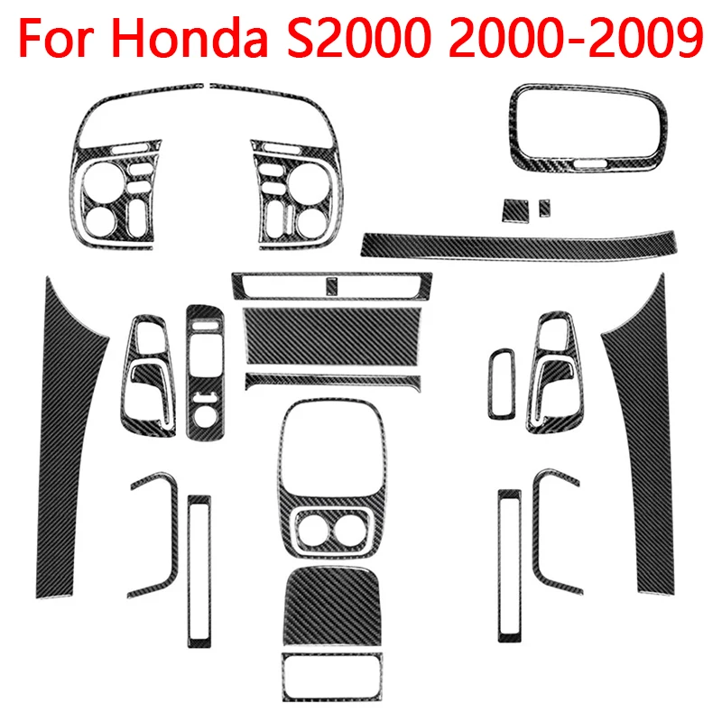 For Honda S2000 2000 2001 2002 2003 2004 2005 2006 2007 2008 2009 Carbon Fiber Black Sticker Car Interior Decorative Accessories