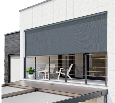 

Motorized Waterproof Windproof Zip Track Roller Blinds for Outdoor Patio Balcony Retractable Screen