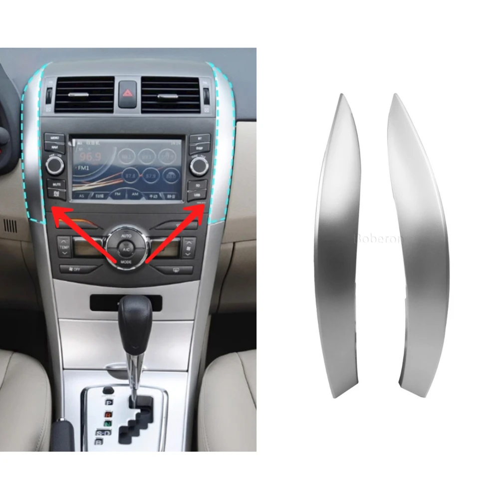 

Sliver Air Outlet Frame Interior Strip Air Vent Outlet Cover Trim for Toyota Corolla 2007-2013 5543602330 5543502370