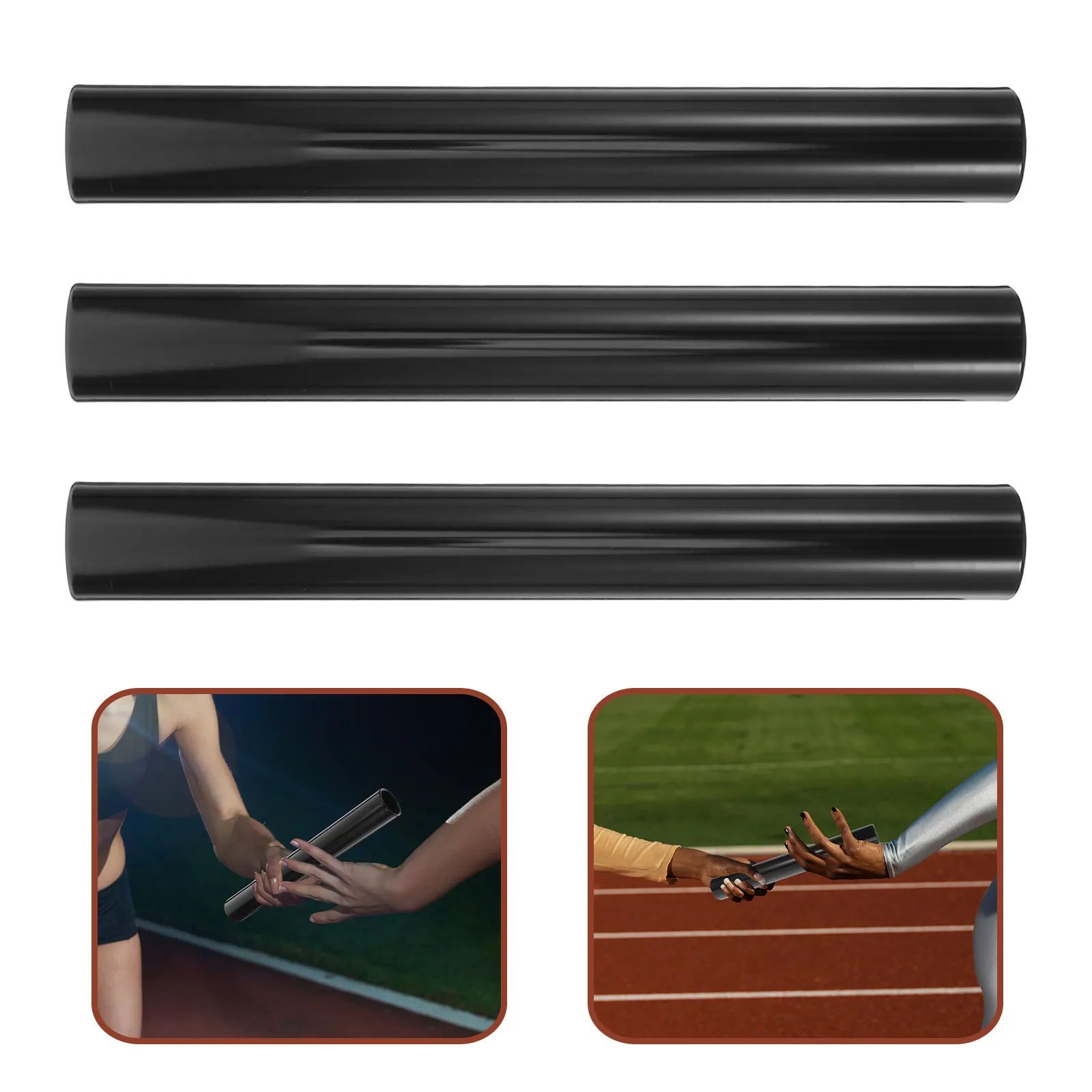 3Pcs Aluminum Relay Baton Alloy Stable Lightweight Sports Race Sticks for Track Field Race Competition Athlete Sprint Training
