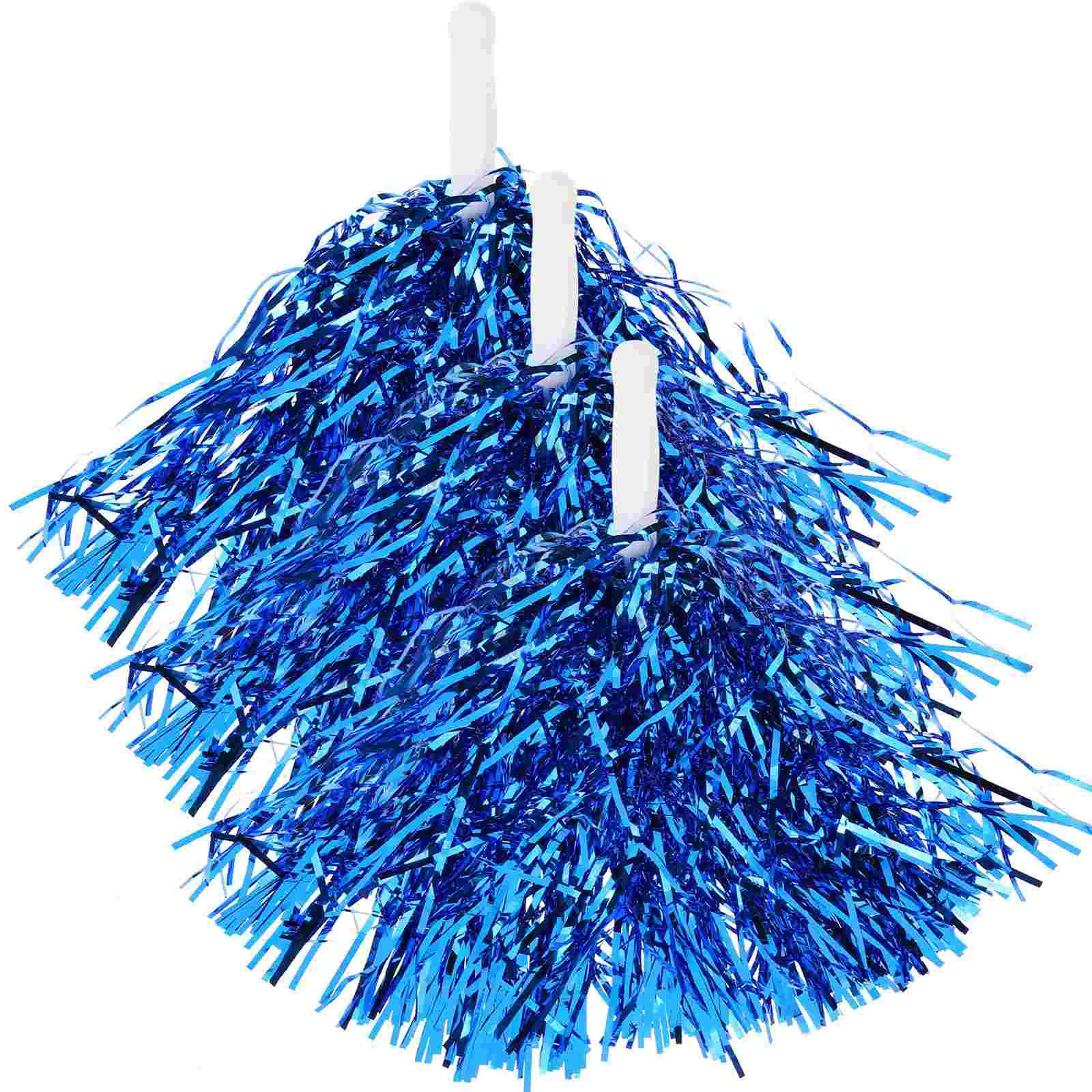 24 Pcs Cheerleading Pompoms Blue Cheering Squad Supplies Cheerleaders Dance Kids