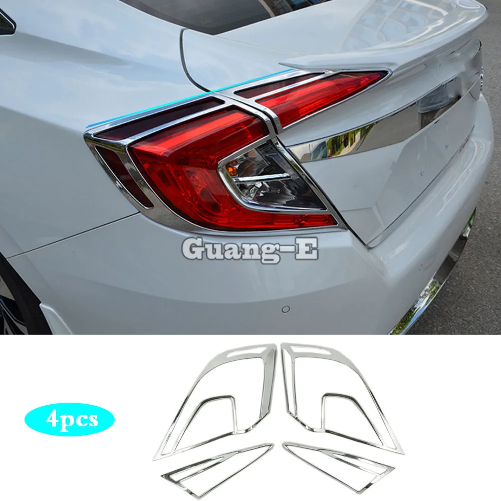 

Хромированный задний фонарь для Honda Civic 10, 2016, 2017, 2018, 2019, 2020, 2021