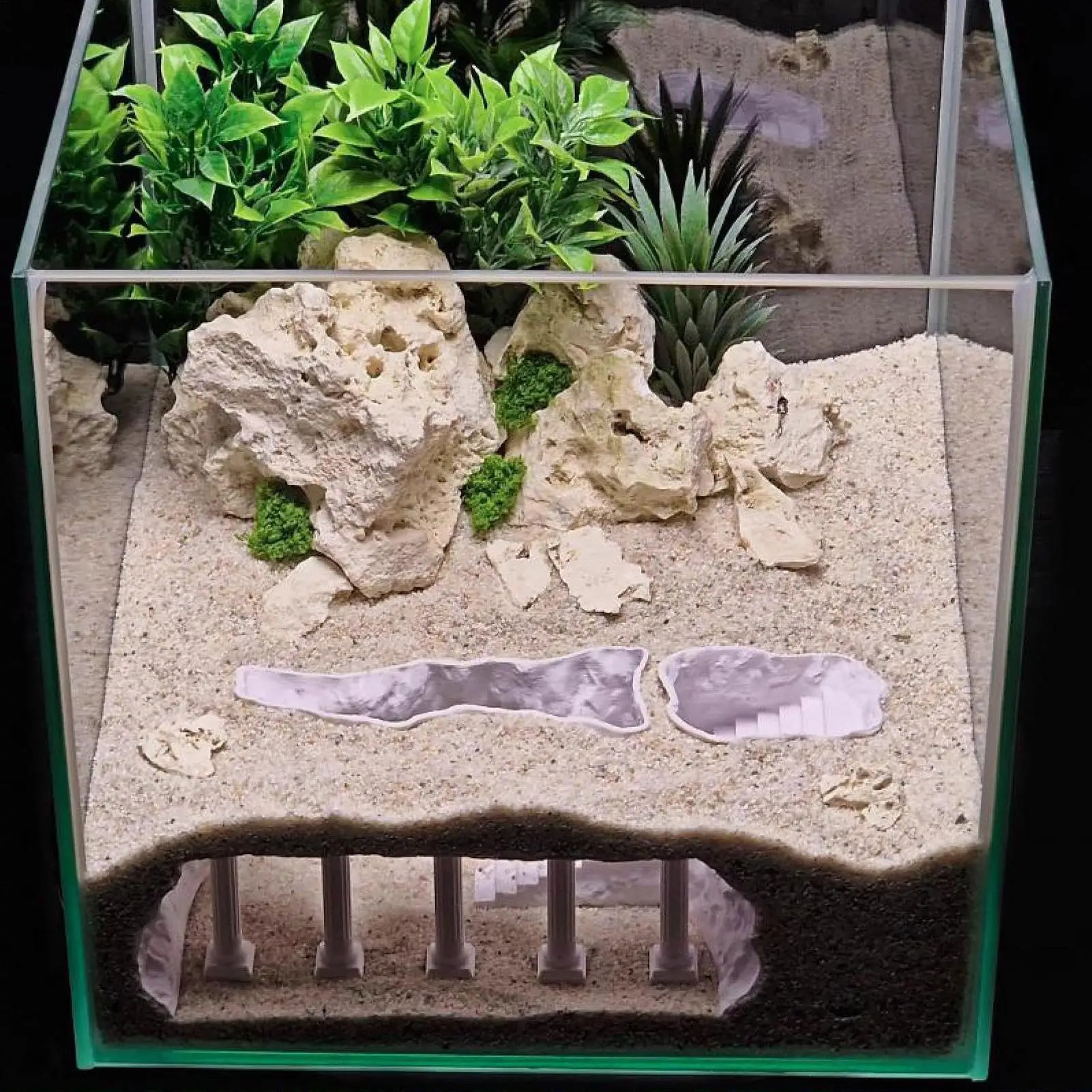 زينة الأسماك للخزان ثلاثية الأبعاد الطباعة متعددة المدخل نفق تصميم خزان الأسماك الديكور كهف للحمامات المطابخ غرف النوم