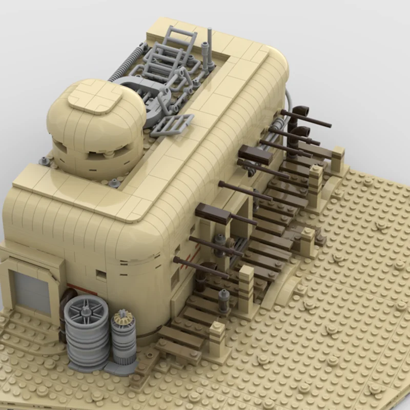 1119ピース MOC ベージュ砂漠建築モデル モジュール式DIYセット 組み立てブロック 子供向け組み立てディスプレイ玩具 フェスティバルサプライズギフト
