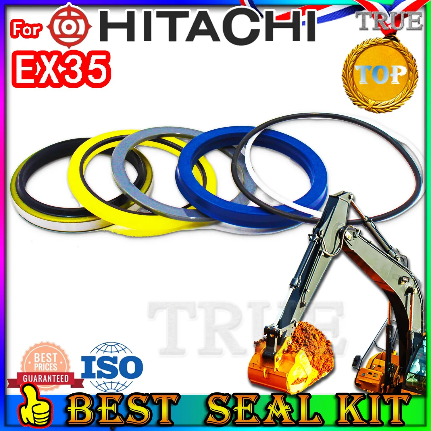 

For Hitachi EX35 Oil Seal Repair Kit Boom Arm Bucket Excavator Hydraulic Cylinder Hit Control Pilot Valve Blade TRAVEL Joystick