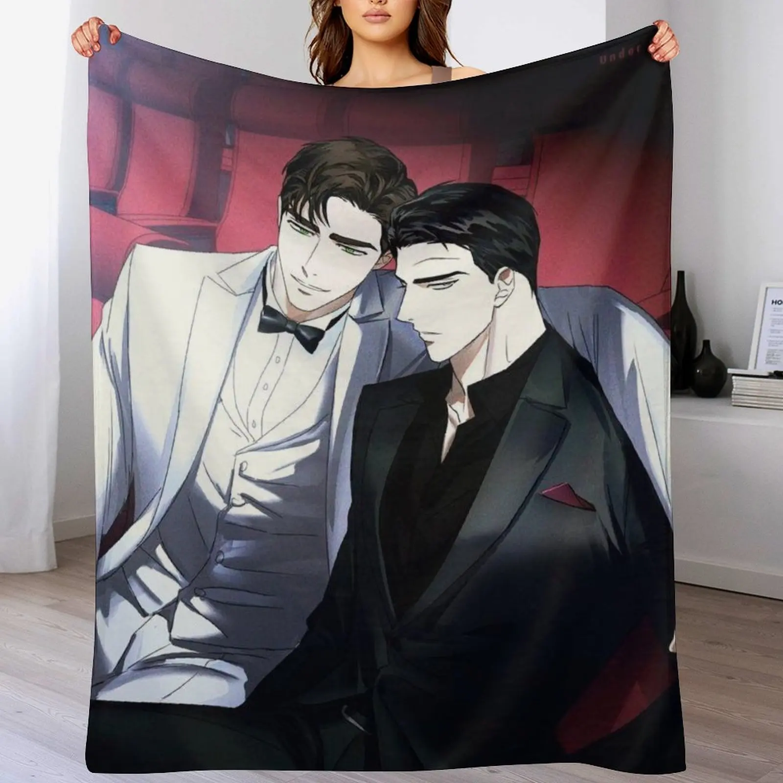 Jin Cheong Woo & Matthew Rayner Under The Green Light Manhwa Throw Blanket blankets ands halloween Blankets