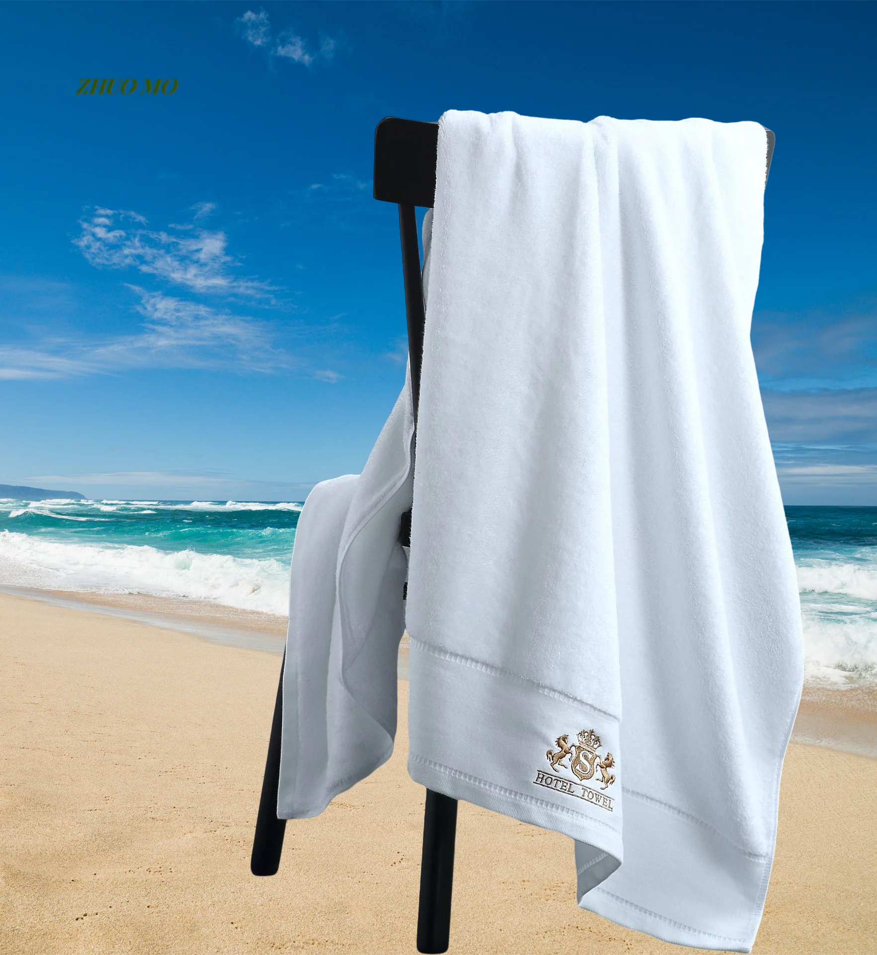 โรงแรมห้าดาวผ้าเช็ดตัว,ผ้าฝ้ายเย็บปักถักร้อย,ดูดซับหนาของขวัญ,ร้านเสริมสวยผ้าเช็ดตัวน้ําพุร้อน,80x160 ซม.