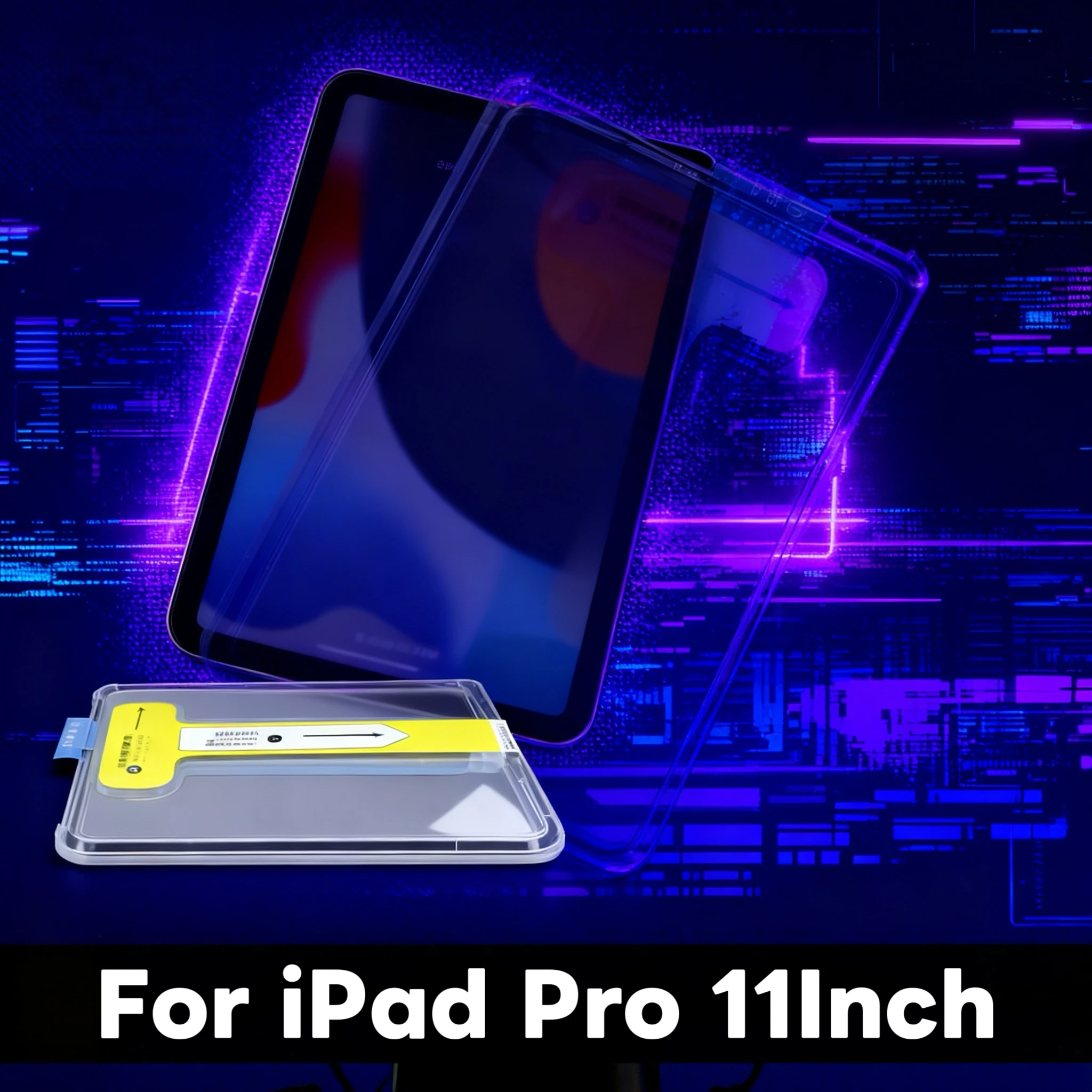 For iPad Pro 11inch 11 inch 2018 2020 2021 2022 Tempered Glass Screen Protector  Easy Install Auto-Dust Removal Kit