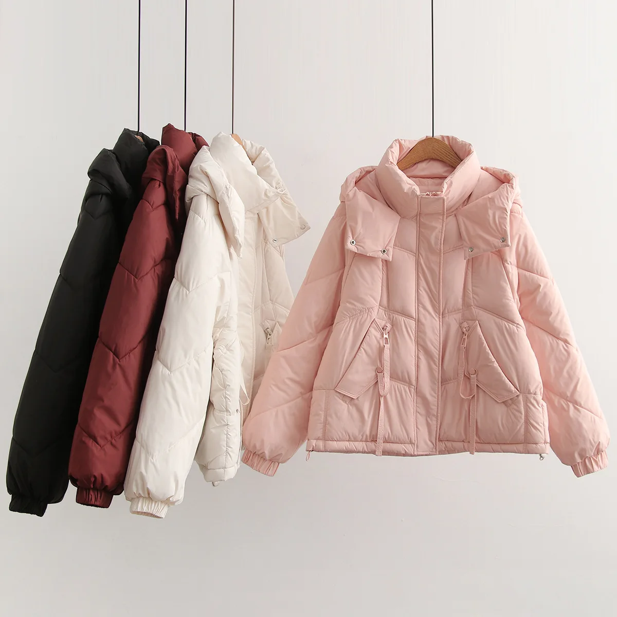 

Ready Stock High Quality Women Winter Thick Warm Cotton Jacket Women Parkas Short Cotton Version Down Warm Loose Cotton Jackets