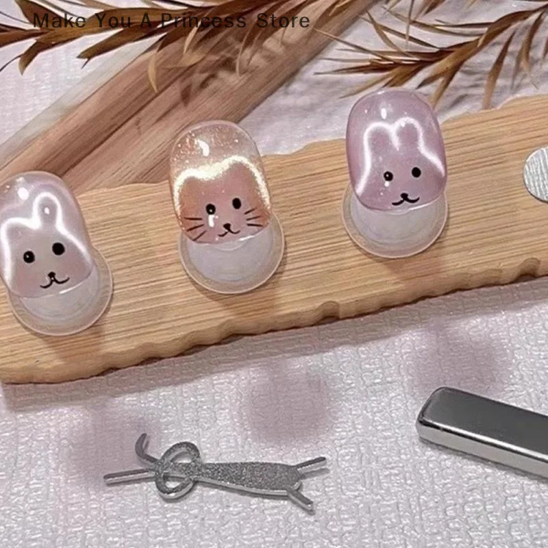 Cat Eye Nail Magnet Combined Flexible Iron Wire For Creating Rabbit Shapes On Nails UV Gel Nail Art Manicure Tools