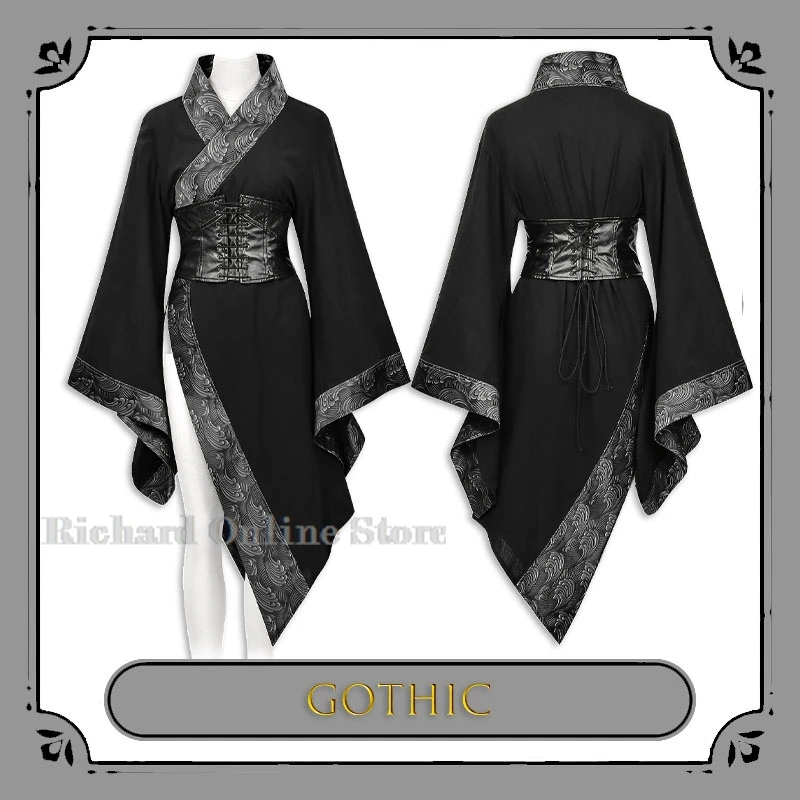 

Halloween Costumes Gothic chinese fusion upper garment with embroidered phoenix and velvet trim cosplay performance Accessories