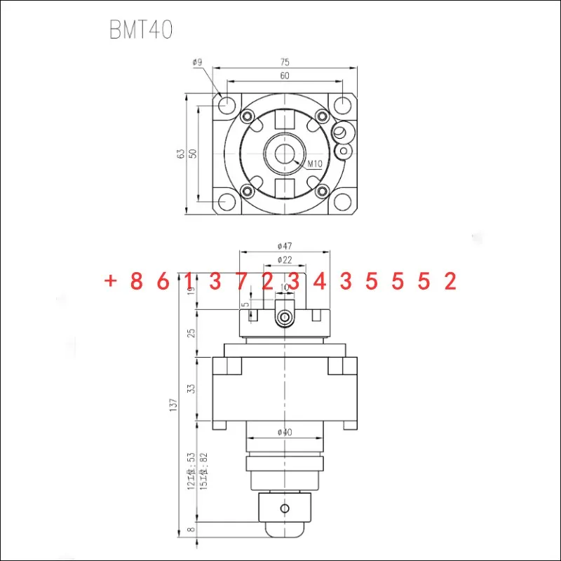 เครื่องกลึง BMT40 45 BMT55 BMT65 ป้อมปืนเครื่องมือผู้ถือเครื่องตัด 0 องศาขับเคลื่อน