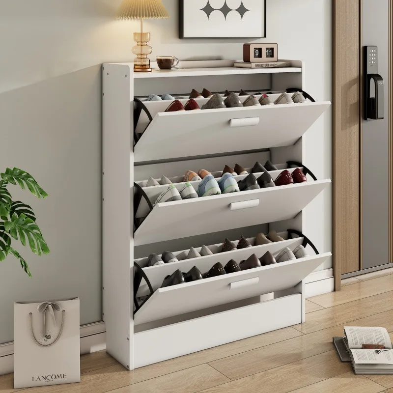 Ultra-thin shoe cabinet 17cm household narrow door tipping bucket modern simple foyer cabinet e****mical shoe rack saves space