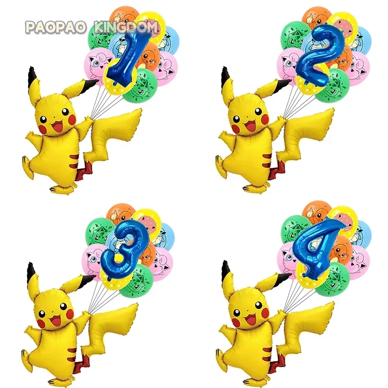 البوكيمون بالون بيكاتشو مجموعة السنجاب Bulbasaur الإنسان الشكل الألومنيوم بالون لوازم الديكور الاطفال حفلة عيد ميلاد هدية Tos