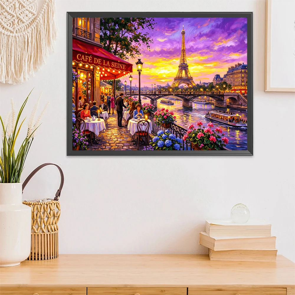 Evershine Diamond Mosaic Street Landscape Cross Stitch Painting Tower Pattern For Adults Beginners Embroidery Bridge Home Decor view 3