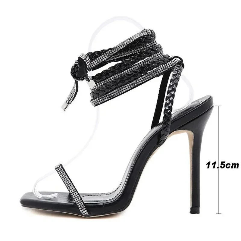 2024 Sommer neue Gladiator Sandalen für Damenmode sexy High Heel Damenschuhe Europa plus Größe 43 Knöchel riemen Damenschuhe