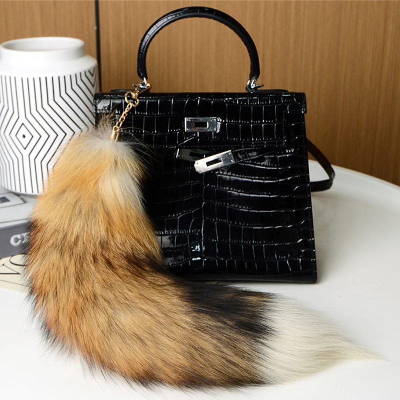 Giant Fox Tail Keychain Fluffy Fur Fox Tail Keychain Therian Tail Fox Tail Keychain Bag Charms Decor Fluffy Fur Keychain Tail