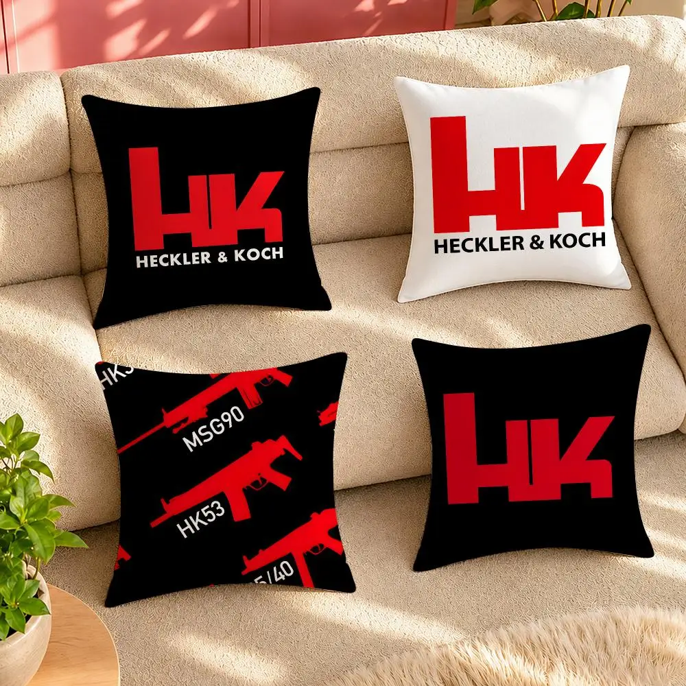 H-Heckler Cool K-Koch Firearm Cushion Cover Pillow Cover Decorative Throw Couch Home Decor for Living Room Sofa