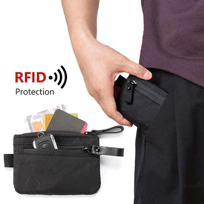 

Минималистичный RFID-органайзер для сумок с блокировкой денег для наличных, удостоверений личности, монет и AirPods, чехол для автомобильных ключей, водонепроницаемая мини-сумочка