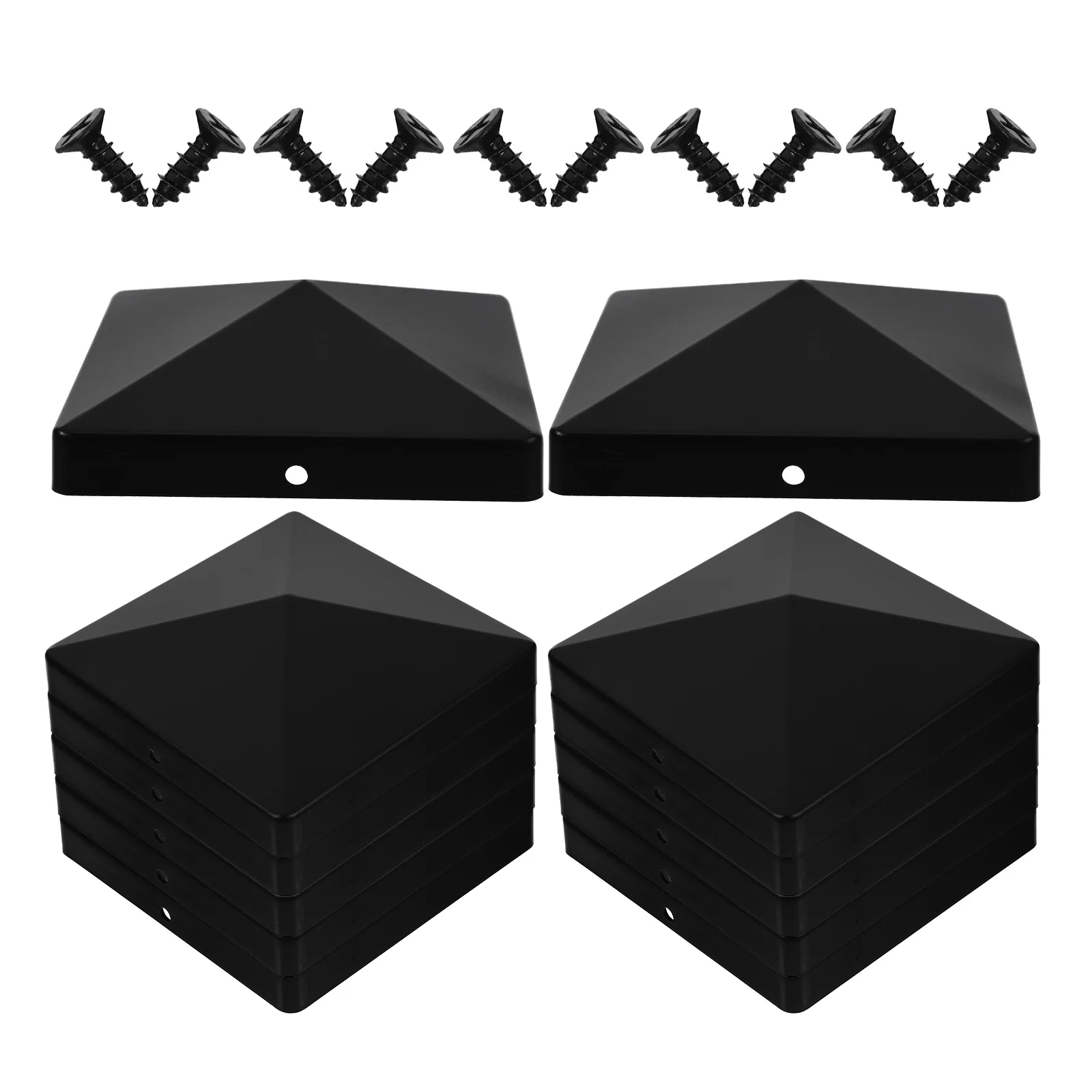 

12pcs Plastic Fence Post Caps 4 Inch Guardrail Covers Protective Hat Durable Column Cover Decorative Accessories Weather