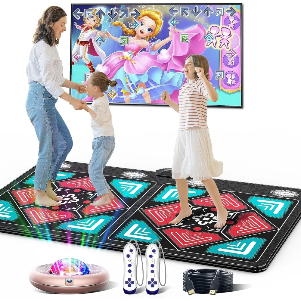 Dance Mat for Kids and Adults, Anti-Slip Wireless Electronic Dance Pad for TV, Wrinkle-Free