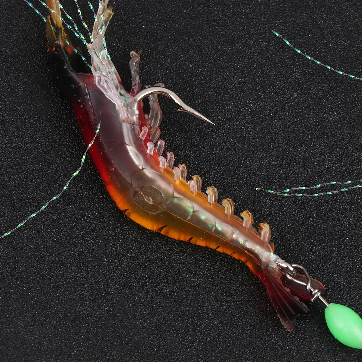 

4 pcs Silicone Fishing Lures Shrimp Bait Night Glow Soft Artificial Baits for Bass Salmon Snapper Sea Carp Hook