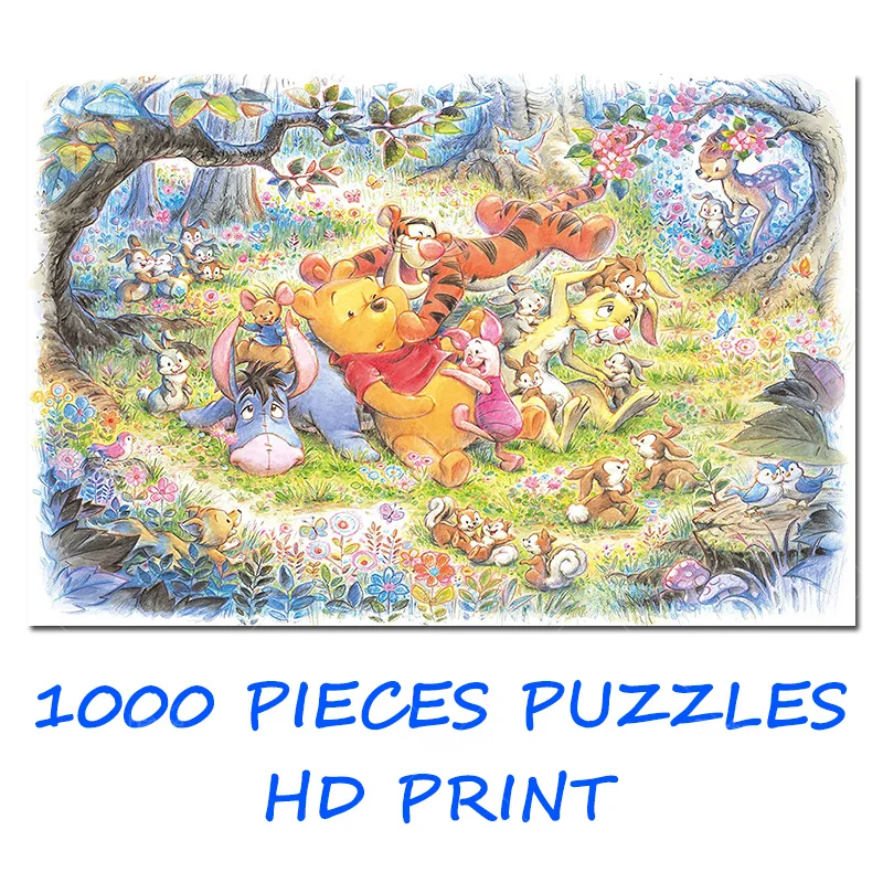 

Winnie The Pooh Friends Forest Fun 1000PCS Puzzles Disney Paper Jigsaw Puzzle Game Picture For Kids Teens Like Room Ornaments