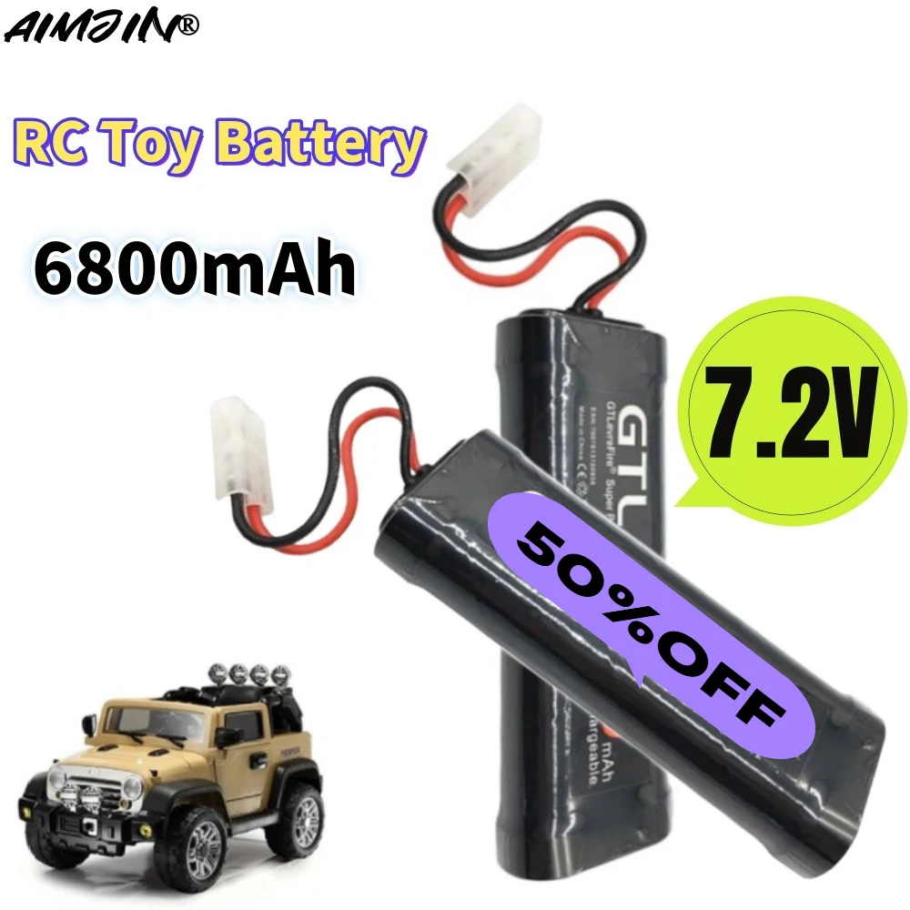 

Ni-MH RC аккумулятор 7,2 В 6800 мАч перезаряжаемый большой емкости с вилкой Tamiya для моделей радиоуправляемых автомобилей, грузовиков, лодок, танков