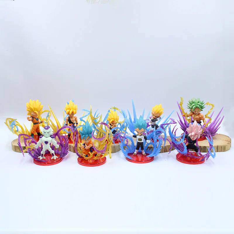 

9 Pcs/Set Dragon Ball Z 9CM Super Saiyan Cartoon Accion Figure Goku Vegeta Frieza Broli Fighting Model Toys Doll Kids Xmas Gift