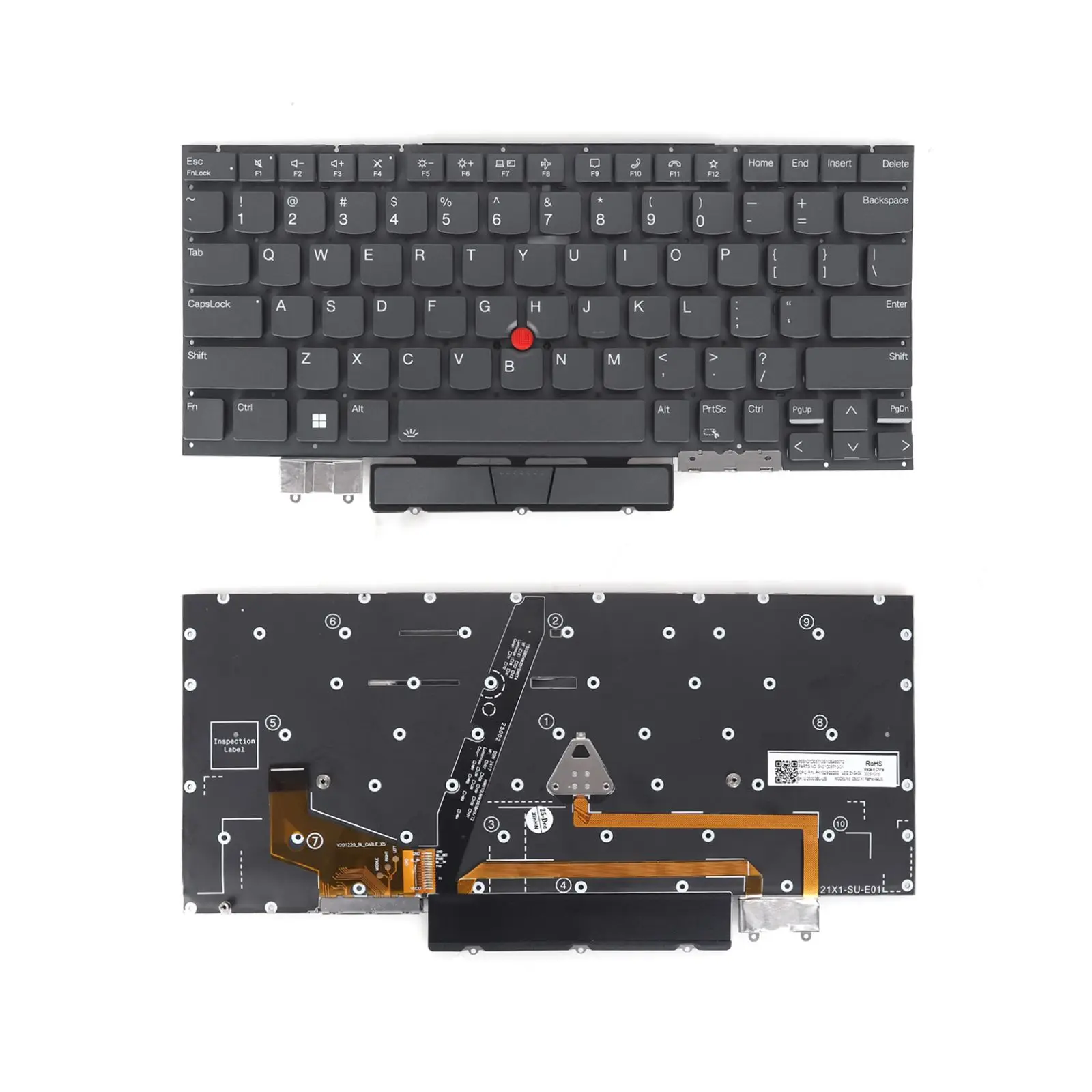 

Клавиатура ноутбука США для Lenovo Thinkpad X1 Yoga 8-го поколения 2023 Тип 21HQ 21HR Серый с подсветкой