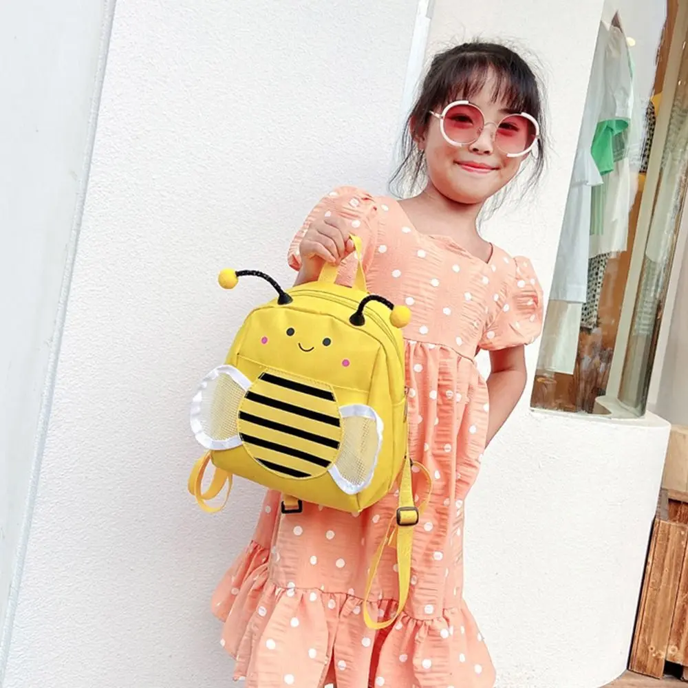 Cartoon 3D Bee Children Backpacks Anti Loss Leash Cute Kindergarten Schoolbag Lightweight Wear-resistant Kids Shoulders Bag