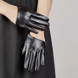 Harajuku Dark Lolita Cool Girl Half Palm Punk Goth Photo Accessories Female Dance Nightclub Performance Pu Leather Gloves H73