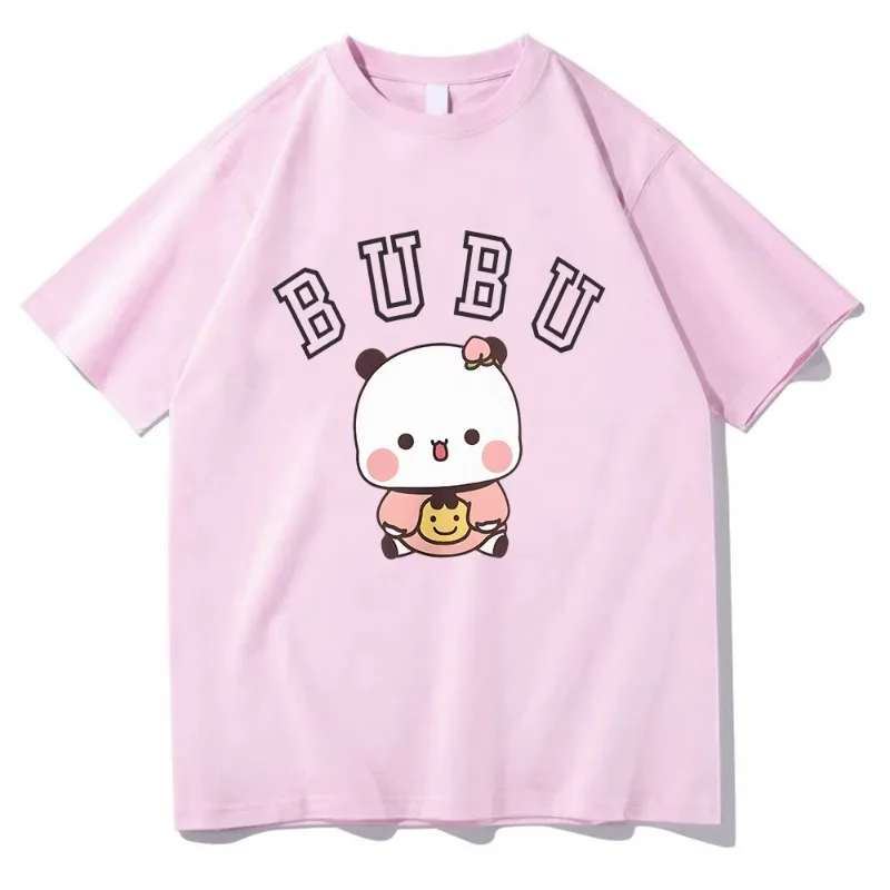 Bubu Dudu Panda Bear T-shirts Sleeve -shirt Cartoon Graphic Printing Casual Girls Harajuku Short Sleeve Casual Aesthetic Clothes